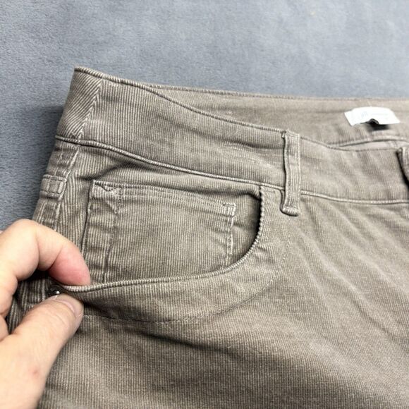 J Jill Size 12 Corduroy Pants Tan Stretch Straight Legs Pockets Mid Rise - Picture 3 of 10